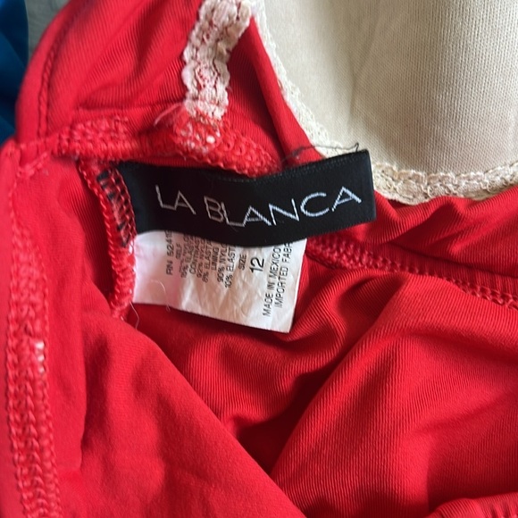 La Blanca One Piece Swimsuits Blue and Red Size 12 - Picture 5 of 6